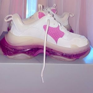 Balenciaga triple s clear sole white and pink